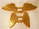 Plastic Wings with Gold Feathers Hawkman Pattern, Sheet of 2, Extended and Collapsed Wings