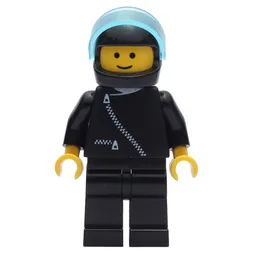 Racer, Black Jacket with Zipper, Black Helmet with Visor (3626b Head)