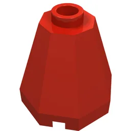 Cone 2 x 2 x 1 2/3 Octagonal, Open Stud / Red