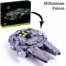 Millennium-Falcon | Corellian YT-1300 Light Freighter (42156 Peugeot 9X8 Le Mans Hybrid Hypercar c-model)