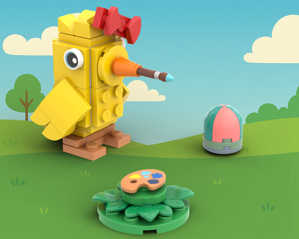 Lego Easter egg painting chick