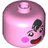 BigFig Head, Black Cowlick Hair, Dark Pink Cheeks, Open Mouth, Tongue Print