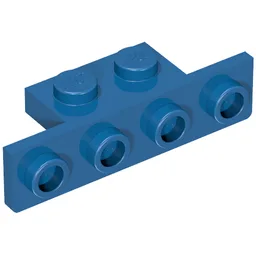 Bracket 1 x 2 - 1 x 4 [Rounded Corners at Bottom, Square Corners at Top] / Blue