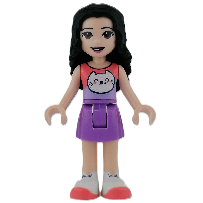 Lego Emma - Coral Top, Medium Lavender Skirt