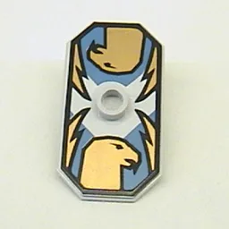 Shield Rectangular with Stud, Knights Kingdom Jayko Hawk Print / Very Light Bluish Gray