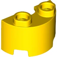 Brick Round, Half 1 x 2 / Yellow