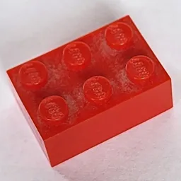 Brick 2 x 3 without Bottom Tubes / Red