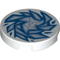 Tile Round 2 x 2 with Ice Print / White