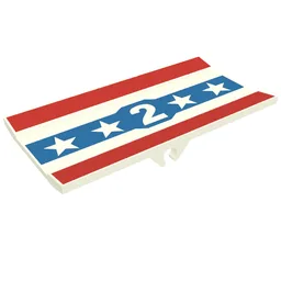 Hinge Panel 6 x 3 with '2', Red & Blue Stripes with Stars Print