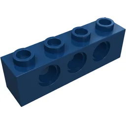 Technic Brick 1 x 4 [3 Pin Holes] / Dark Blue