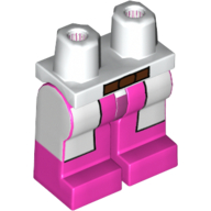 Lego Hips and Dark Pink Legs with White Lab Coat and Brown Belt Print / White