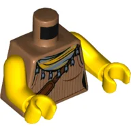 Torso, Vest, Sand Blue Handkerchief, Reddish Brown Bag Strap Print, Yellow Arms and Hands
