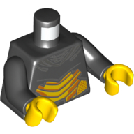 Lego Torso Armour, Yellow Plating Print, Black Arms, Yellow Hands / Black