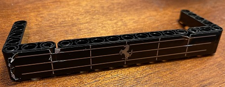 Lego Stickered Assembly 15 x 5 x 2 with Silver Ferrari Logo on Grille Pattern (Sticker) - Set 8145