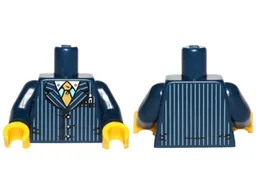 Torso Suit Pinstripe Jacket and Gold Tie Pattern / Dark Blue Arms / Yellow Hands