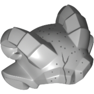 Lego Head Top Gargoyle Horns and Ears with Speckled Stone Print / Light Bluish Gray