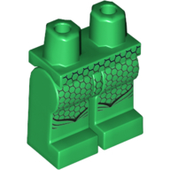 Lego Hips and Green Legs with Hexagonal Scales and Chevron Shaped Boot Lines Print (Aquaman) / Green