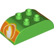 Duplo Brick 2 x 4 Curved Top with Disney Planes Fuel Logo Printed on Both Curved Ends