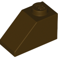 Lego Brick Sloped 45° 2 x 1 with Bottom Pin / Dark Brown