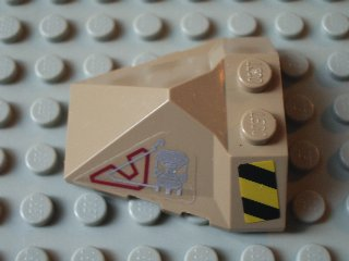 Lego Wedge 4 x 4 x 1 1/3 Pyramid Center with Stripes and Exo-Force Circuitry Right Pattern F (Stickers) - Set 7711