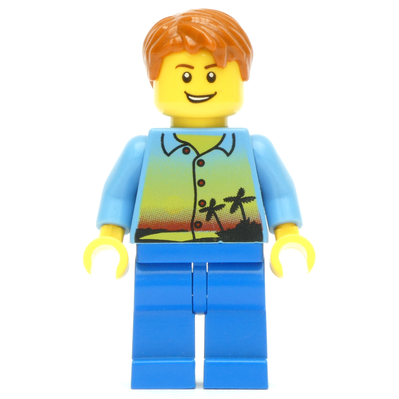 Lego Medium Blue Torso, Blue Legs, Dark Orange Hair