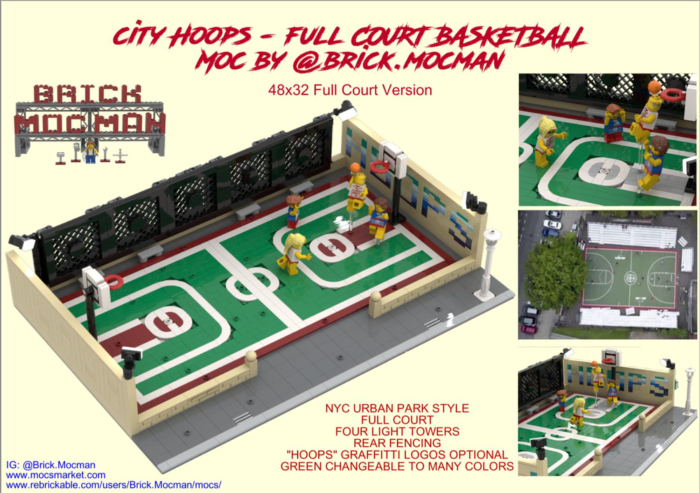 Lego City Hoops - Full Court Basketball - 48x32 Baseplate