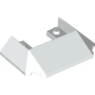 Brick Wedged, Sloped 45° 6 x 4 Double / 33°, 5 Bottom Tubes [Train Roof] / White