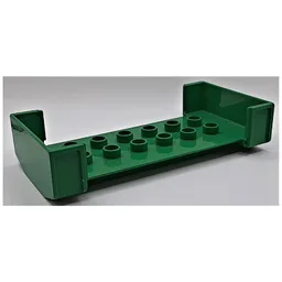 Duplo Wagon Body Large with 2 x 6 Studs and Open Sides / Green