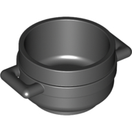 Lego Equipment Pot / Cauldron 3 x 3 x 1 & 3/4 with Handles / Black