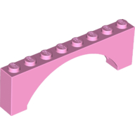 Lego Brick Arch 1 x 8 x 2 Raised / Bright Pink