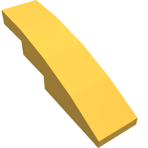 Lego Brick Curved 4 x 1 No Studs [Stud Holder with Asymmetric Ridges] / Bright Light Orange