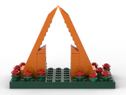 Gate in garden with brick separator