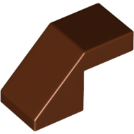 Lego Brick Sloped 45° 2 x 1 with 2/3 Inverted Cutout and no stud / Reddish Brown