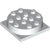 Turntable 4 x 4 Square Base with Top, Complete Assembly / White