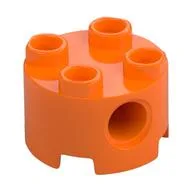 Brick Round 2 x 2, Pin Holes / Orange
