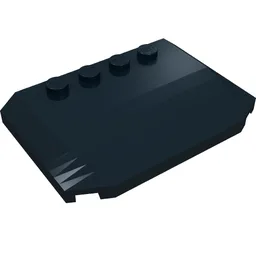 Brick Wedged, Curved Triple 4 x 6 x 2/3 with 4 Studs / Black