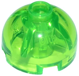 Brick, Round 2 x 2 Dome Top / Trans-Bright Green