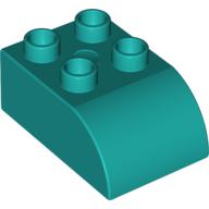 Lego Duplo Brick 2 x 3 with Curved Top / Dark Turquoise