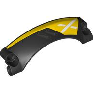 Lego Technic Panel Car Mudguard Arched 9 x 2 x 3, Arched Top #42 with Yellow Paint, White X print