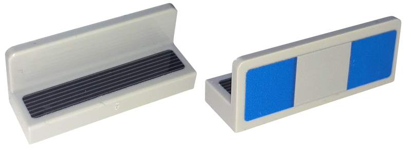 Lego Panel 1 x 3 x 1 with Blue Squares and Black Grille Pattern (Stickers) - Set 76917