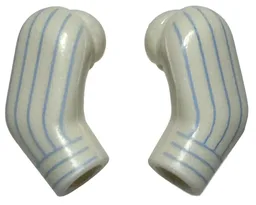 Arm, (Matching Left and Right) Pair with Medium Blue Pinstripes, Cuffs Pattern / White