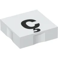 Duplo Tile 2 x 2 with Lowercase 'ç' Print / White