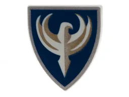 Shield Triangular with Dark Blue and Gold Jayko Hawk Print
