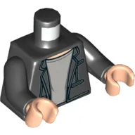 Torso, Jacket over Light Bluish Gray T-Shirt with Light Nougat Neck Print (Bruce Banner), Black Arms, Light Nougat Hands