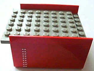 Lego Boat, Hull Smooth Middle 8 x 6 x 3 1/3 with Light Gray Deck with White Double Dots Pattern on Both Sides (Stickers) - Set 4025
