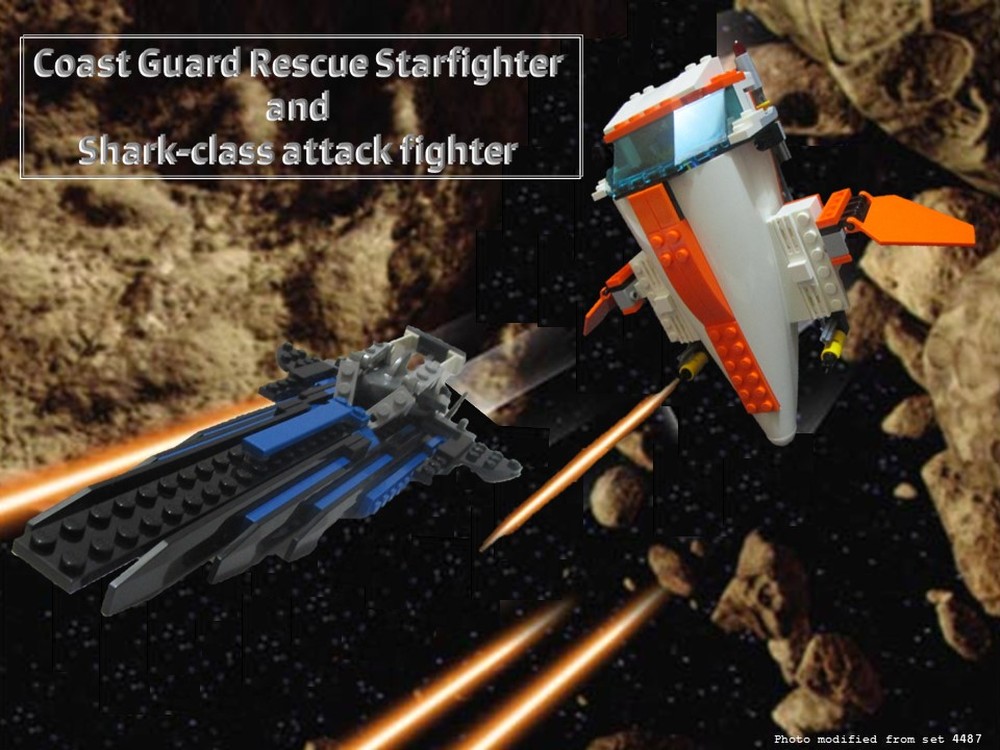 Lego 7738 alt. coast guard rescue starfighter and shark-class attack fighter