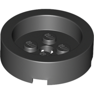 Lego Brick Round 4 x 4 with Recessed Center / Black
