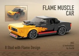 8 Stud Flame Muscle Car