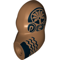 Lego Bigfig Arm, Left with Black Hawaiian Tattoos Print (Maui) / Medium Nougat