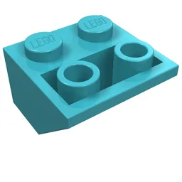 Brick Sloped Inverted 45° 2 x 2 [Ovoid Bottom Pin, Bar-sized Stud Holes] / Medium Azure